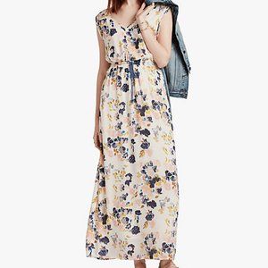 Floral Tie-Waist V-Neck Maxi Dress